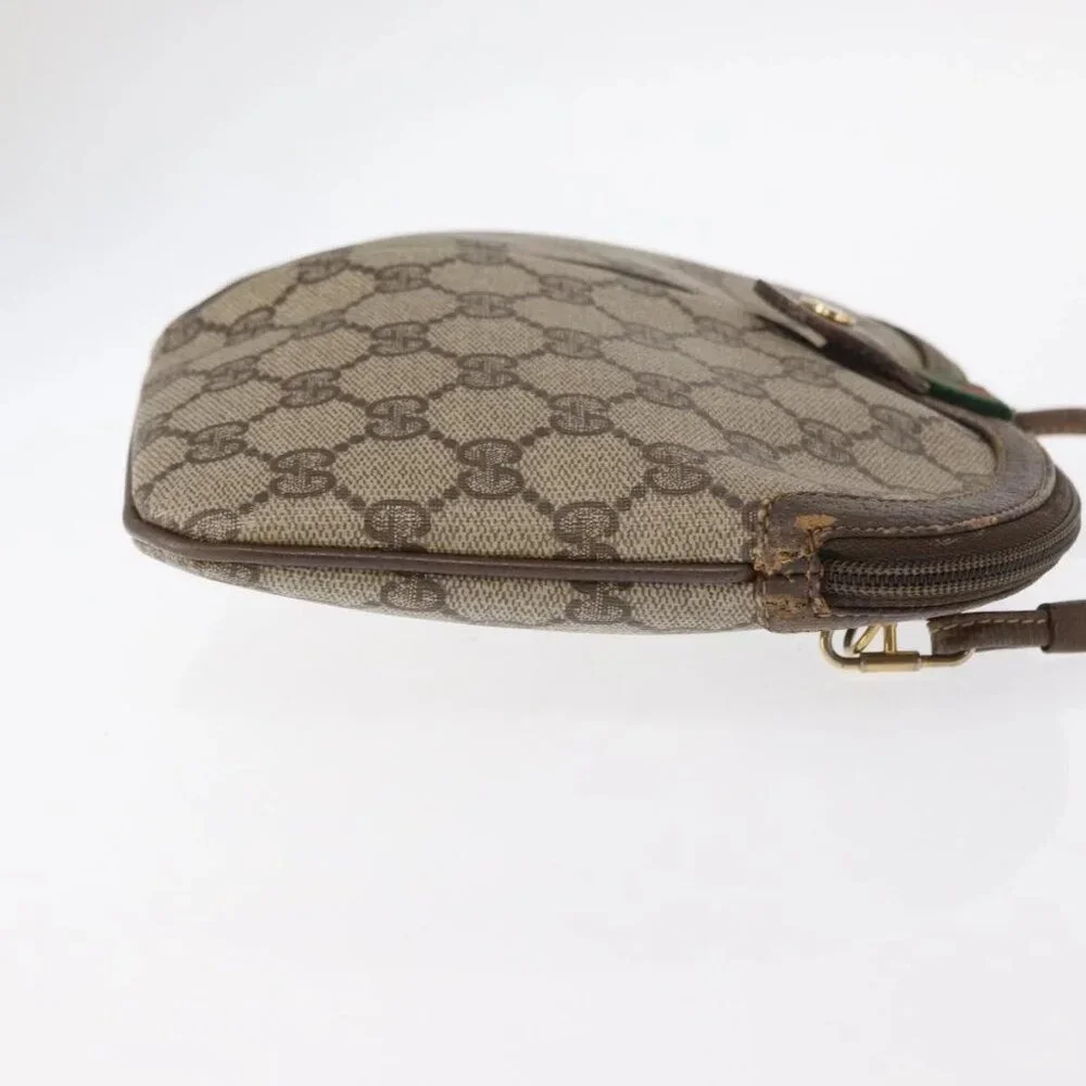 GUCCI GG Supreme Web Sherry Line Bag PVC Beige Gold 904 02 047 Auth ka922 - Picture 5 of 16